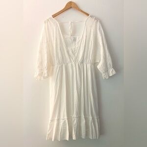 Shein layer white, spaghetti strap, wedding, embroidered, dress.